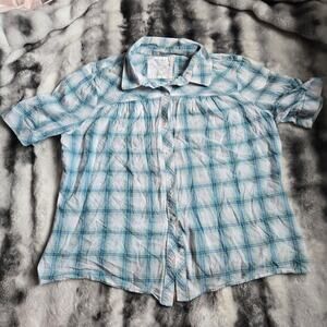 Sonoma Plaid Short Sleeve Button Up Shirt Men’s XL